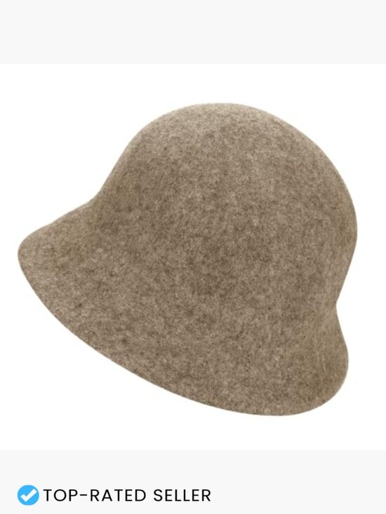 Vintage Faux Wool Felt Cloche Bucket Hat Adjustable Winter Warm Church Bowler main image 7